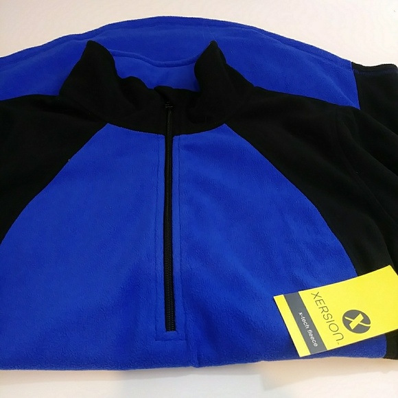 Xersion X-Tech Women's Fleece Running Jacket Blue Black Size M Tall - Picture 1 of 7